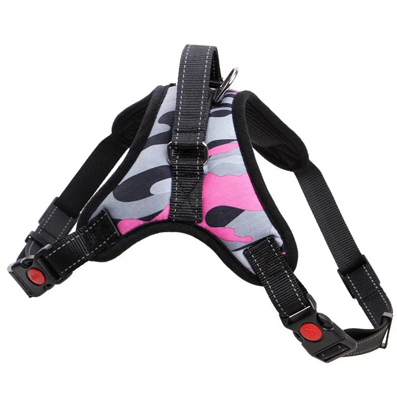 Nylon Heavy Duty Dog Pet Harness Collar Adjustable Padded Extra Large Medium Small Dog Harnesses Vest Husky Big Dogs Products - petguardiansupplies