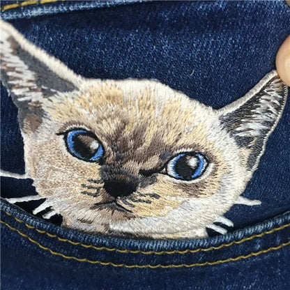 1PC cat patches for clothing iron embroidered patch applique iron on patches accessories badge stickers on clothes Jeans bags - petguardiansupplies