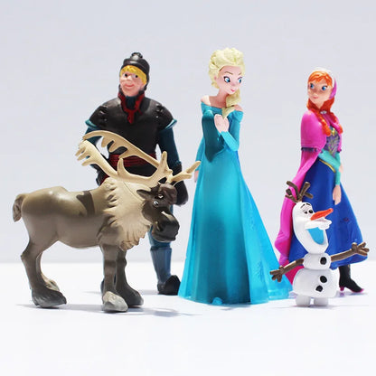 5pcs/Set Frozen The Snow Queen Princess Anna Elsa Action Figure Kristoff Sven Olaf PVC Model Dolls Collection Birthday Gift Toys - petguardiansupplies