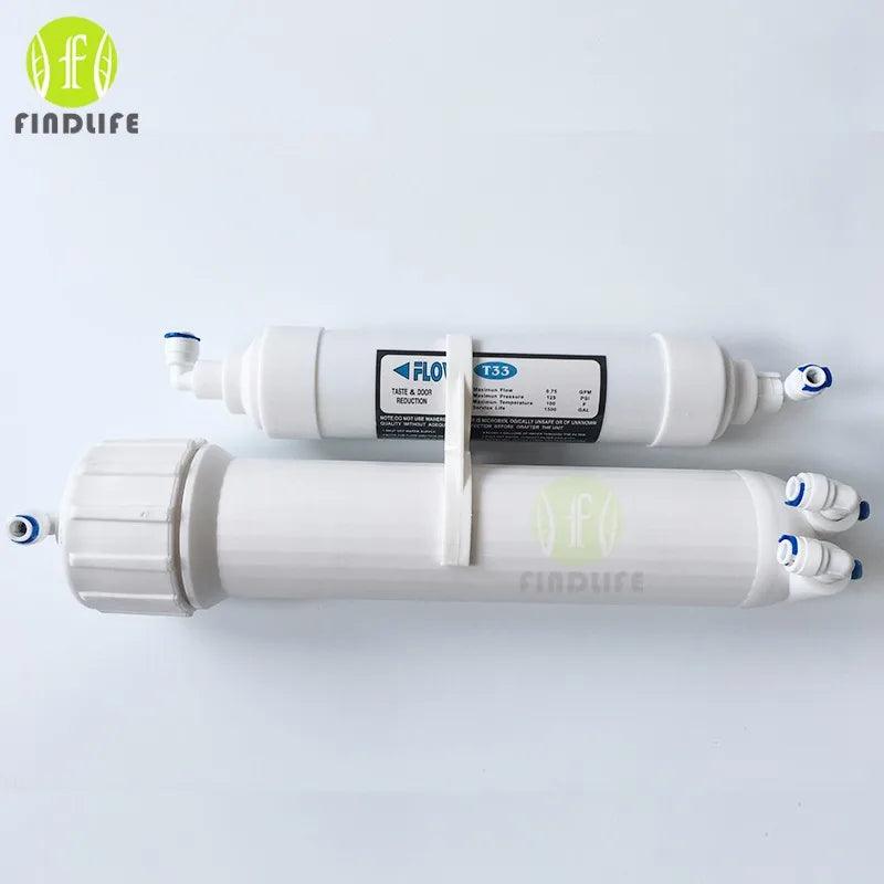 Quick connect 10 Inch T33 with 2pcs fitting Water Purifier INLINE COCONUT Carbon Post WATER FILTER cartridge REVERSE OSMOSIS - petguardiansupplies