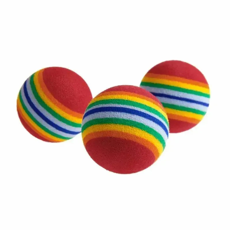 10Pcs Colorful Cat Toy Ball Interactive Cat Toys Play Chewing Rattle Scratch Natural Foam Ball Training Pet Supplies - petguardiansupplies