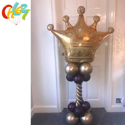 1pc Large Size Gold Crown Foil Balloons Prince Princess Baby Shower First Birthday Bachelorette Party Decorations Photo Props - petguardiansupplies