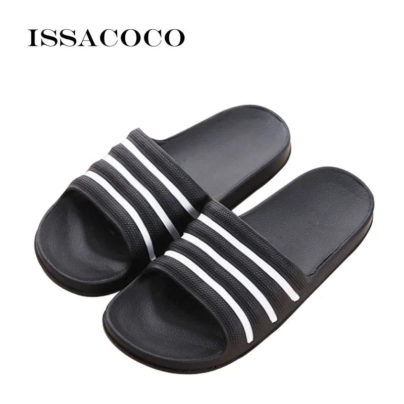 ISSACOCO Men's Flat Indoor Massage Slippers Men Home Non-slip Massage Slippers Zapatos Hombre Beach Flip Flops Men's Slides - petguardiansupplies