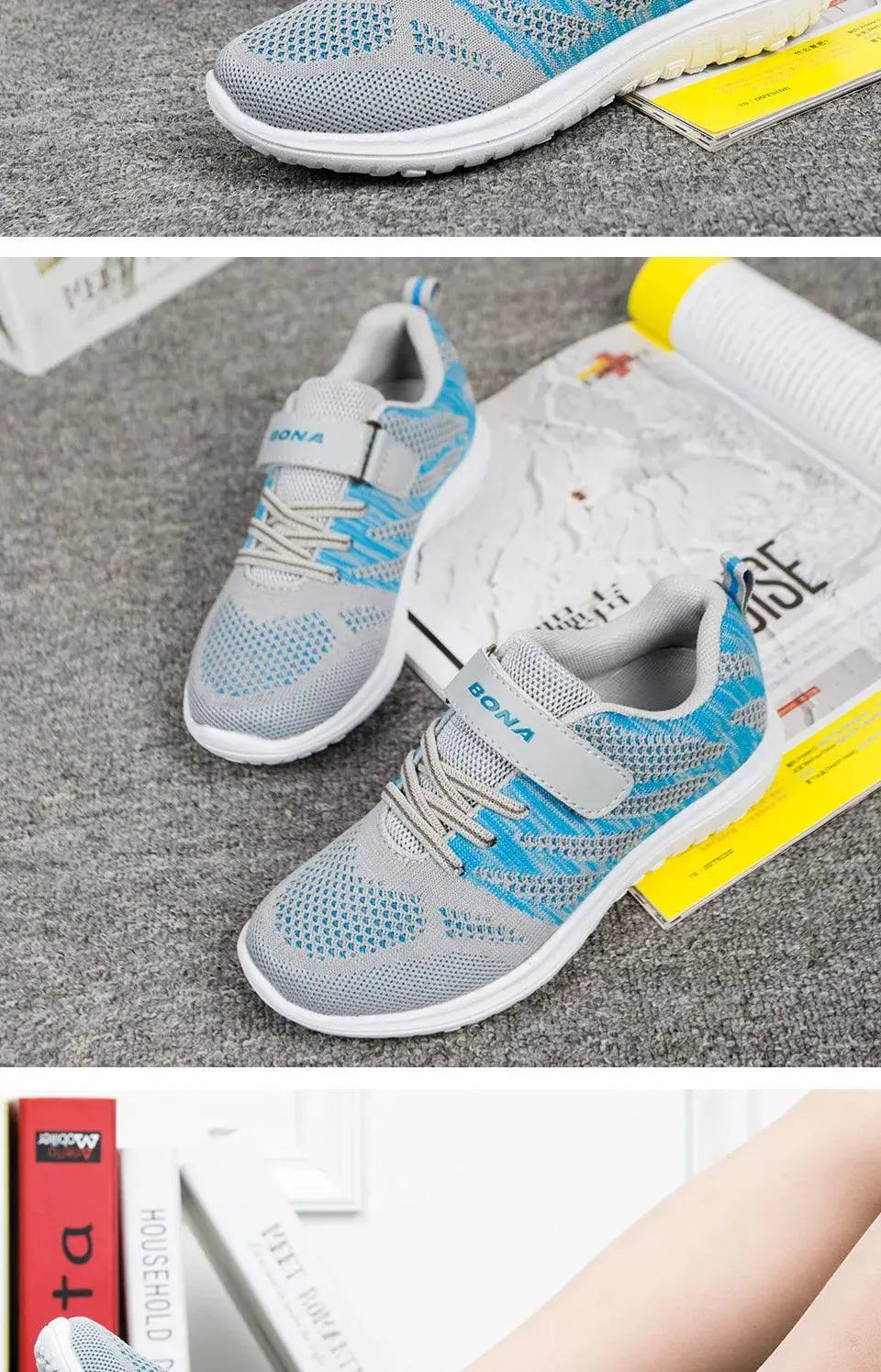 BONA New Arrival Popular Style Children Casual Shoes Mesh Sneakers Boys & Girls Flat Child Running Shoes Light Fast Free Shippin - petguardiansupplies