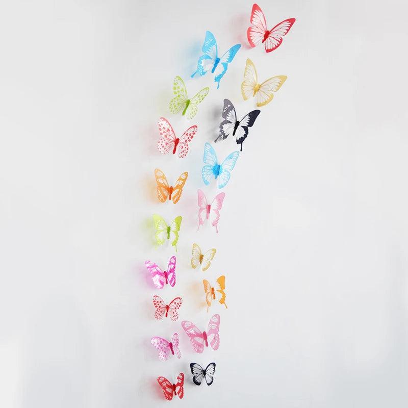 18Pcs/Set 3d Crystal Butterfly Wall Sticker Beautiful Butterflies Art Decals Home Decor Stickers Wedding Decoration On The Wall - petguardiansupplies