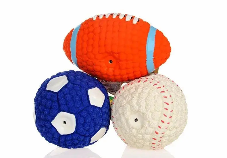 HOOPET Pet Dog Toy Balls Squeak Puppy Toys Interesting Tennis Football Tooth Cleaning Toys for Dogs - petguardiansupplies