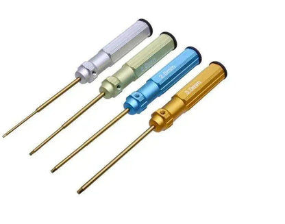 RC Tools 4 pcs hex screw driver set titanium plating hardened 1.5 2.0 2.5 3.0mm screwdriver For RC helicopter Boat Car toys - petguardiansupplies