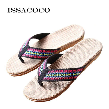 ISSACOCO Men's Flat Indoor Massage Slippers Men Home Non-slip Massage Slippers Zapatos Hombre Beach Flip Flops Men's Slides - petguardiansupplies