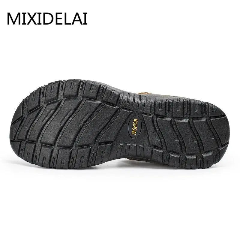 New Fashion Summer Leisure Men Shoes Beach Sandals High Quality Genuine Leather Sandals Soft Large Size Men's Sandals Size 38-48 - petguardiansupplies