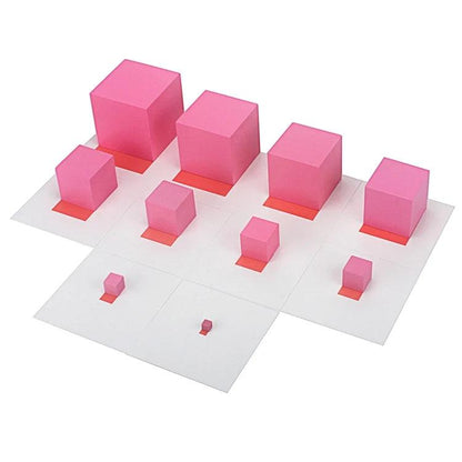 Montessori Materials Pink Tower with 10Pcs Stand Cards 0.7-7CM Early Childhood Education Preschool Kids Toys Brinquedos Juguetes - petguardiansupplies