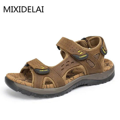 New Fashion Summer Leisure Men Shoes Beach Sandals High Quality Genuine Leather Sandals Soft Large Size Men's Sandals Size 38-48 - petguardiansupplies