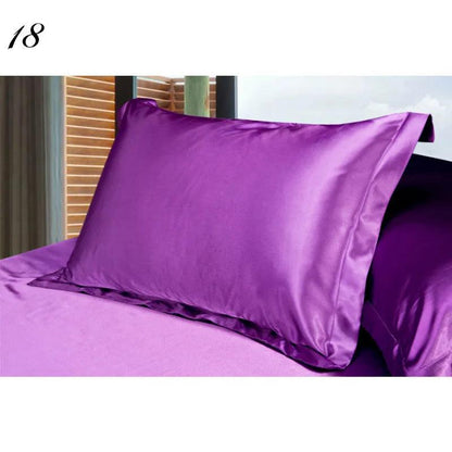 1pc Pure Emulation Silk Satin Pillowcase Single Pillow Cover Multicolor 48*74cm - petguardiansupplies