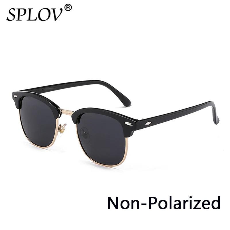 New Fashion Semi Rimless Polarized Sunglasses Men Women Brand Designer Half Frame Sun Glasses Classic Oculos De Sol UV400 - petguardiansupplies