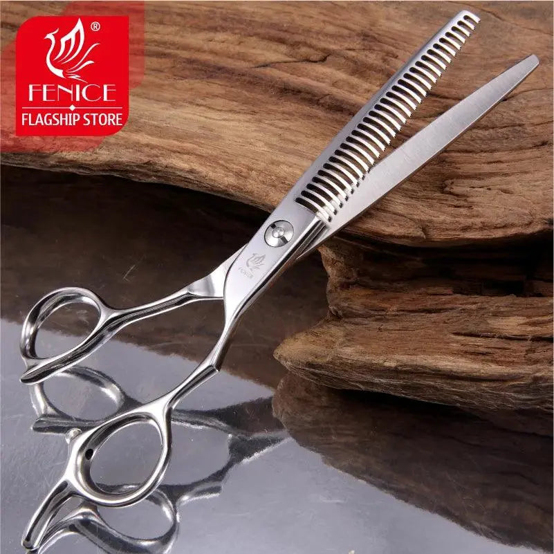 Fenice Professional Japan 440c 6.5/7.0 inch pet dog grooming thinning scissors toothed blade shears thinning rate about 35% - petguardiansupplies