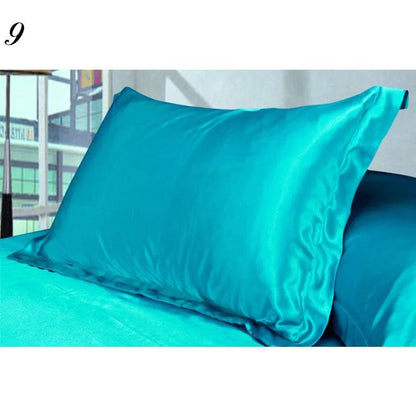 1pc Pure Emulation Silk Satin Pillowcase Single Pillow Cover Multicolor 48*74cm - petguardiansupplies