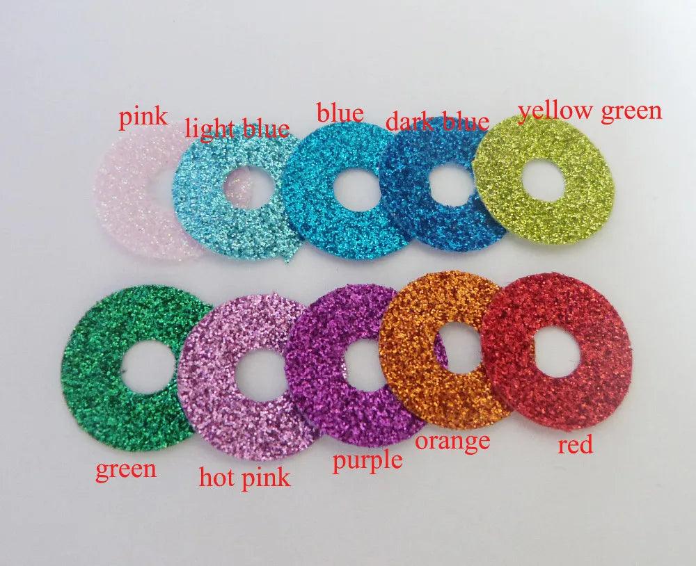 20pcs---9-12-14--16-18- 20 -24--30-35mm clear 3D glitter eyes plastic safety toy eyes long stem + glitter fabric + washer - petguardiansupplies