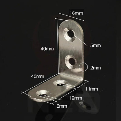 KAK 10PCS Stainless Steel Angle Corner Brackets Fasteners Protector Seven Size Corner Stand Supporting Furniture Hardware - petguardiansupplies