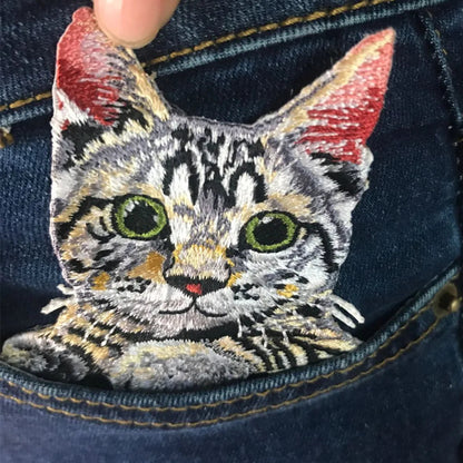 1PC cat patches for clothing iron embroidered patch applique iron on patches accessories badge stickers on clothes Jeans bags - petguardiansupplies