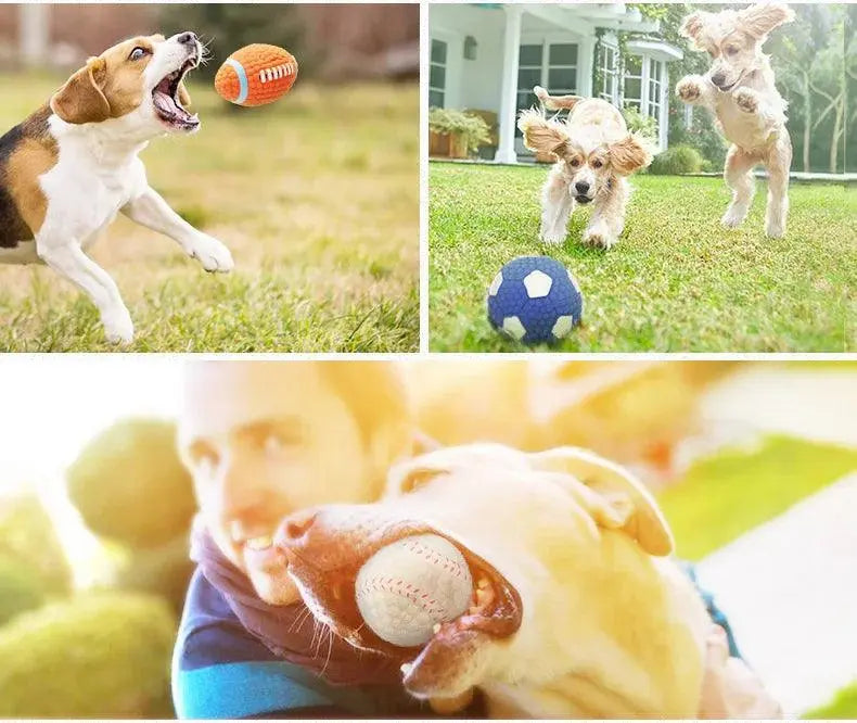 HOOPET Pet Dog Toy Balls Squeak Puppy Toys Interesting Tennis Football Tooth Cleaning Toys for Dogs - petguardiansupplies