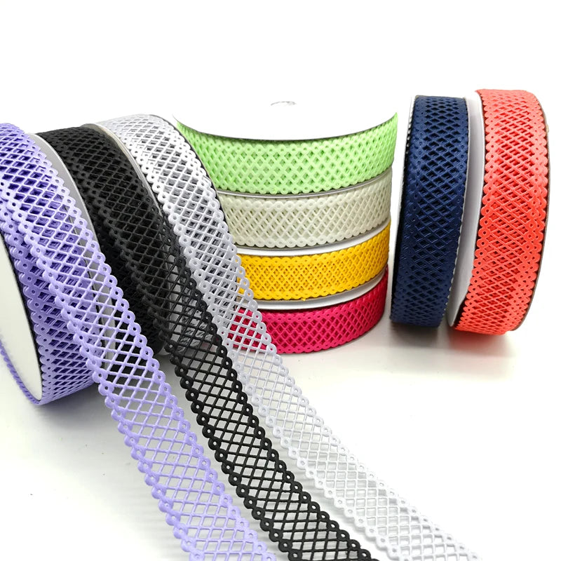 5 yards 7/8"(22mm) Plain Hollow Mesh Grid Lace Ribbon Tape For Bowknot Clips Crafts Wedding Party Decorations - petguardiansupplies