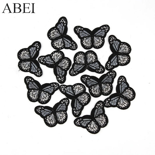 10pcs/lot Butterfly Stickers Clothes Jeans Iron Patches Diy Appliqued for Bags Shoes Handmade Sweater appliques Motif Badge - petguardiansupplies