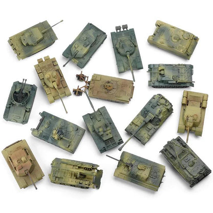 1pcs 1:72 4D Plastic Assemble Tank Kits World War II Model Puzzle Assembling Military Sand Table Toys For Children - petguardiansupplies