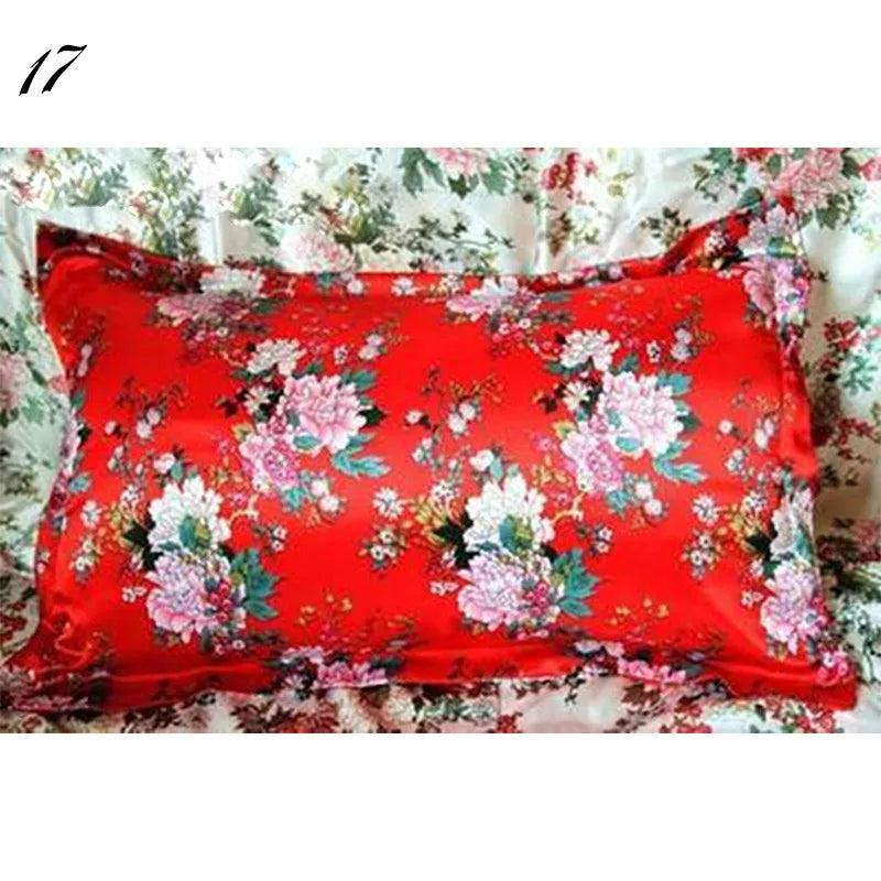 1pc Pure Emulation Silk Satin Pillowcase Single Pillow Cover Multicolor 48*74cm - petguardiansupplies