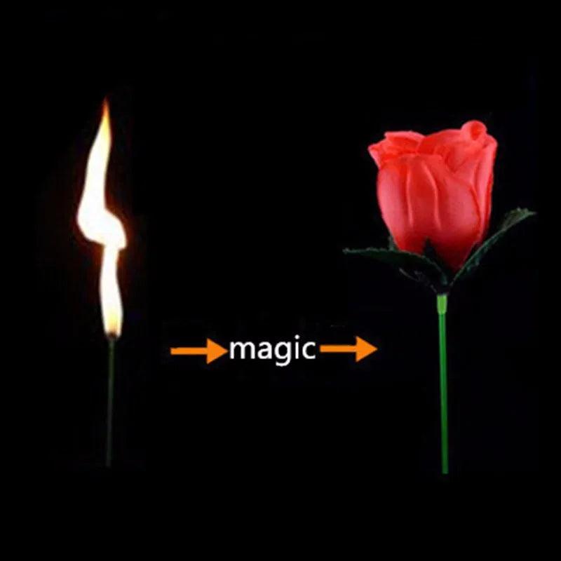 Torch to Flower - Torch to Rose - Fire Magic Trick Flame Appearing flower professional magician bar illusion props 82120 - petguardiansupplies