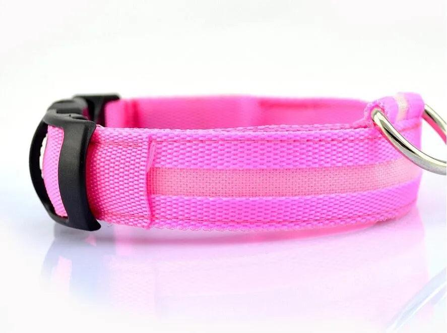 YUDODO Nylon LED Pet Dog Collars for animals Night Safety Flashing Glow Dog Leash Dogs Luminous Fluorescent Collars Pet Supplies - petguardiansupplies