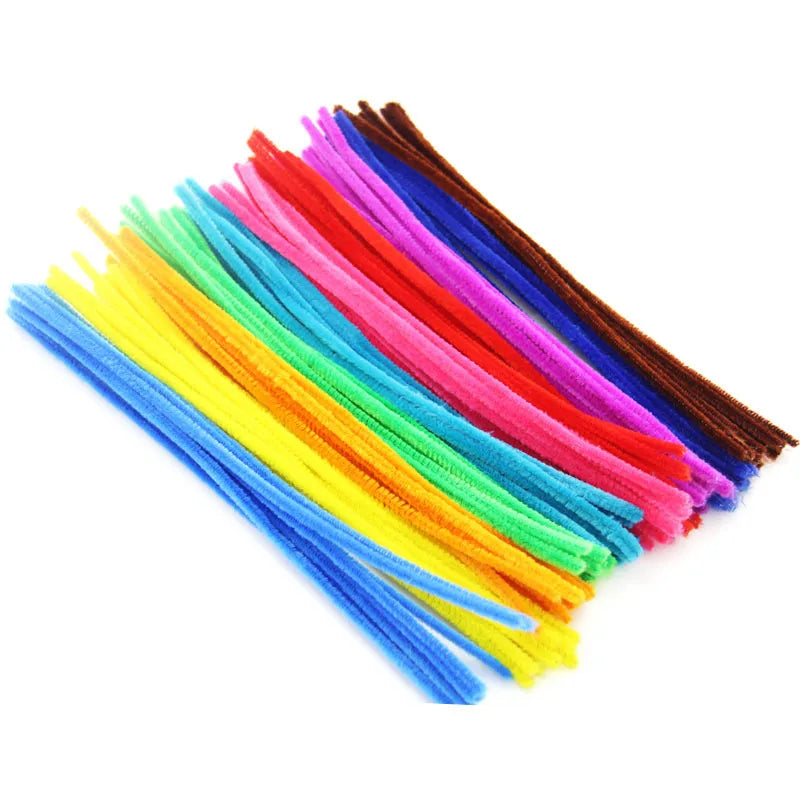 50Pcs 30cm Colorful Chenille Stems Pipe Cleaners For Diy Kids Diy Plush Educational Toys Handmade Art Crafts Supplies - petguardiansupplies