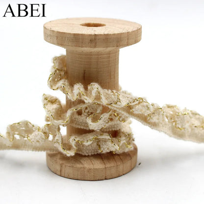 5yards/lot Elastic Beige Lace Trims Cotton White Stretch Lace Ribbon Diy Socks Dress Hometexile Edge Wrap Webbing Tape Ornament - petguardiansupplies