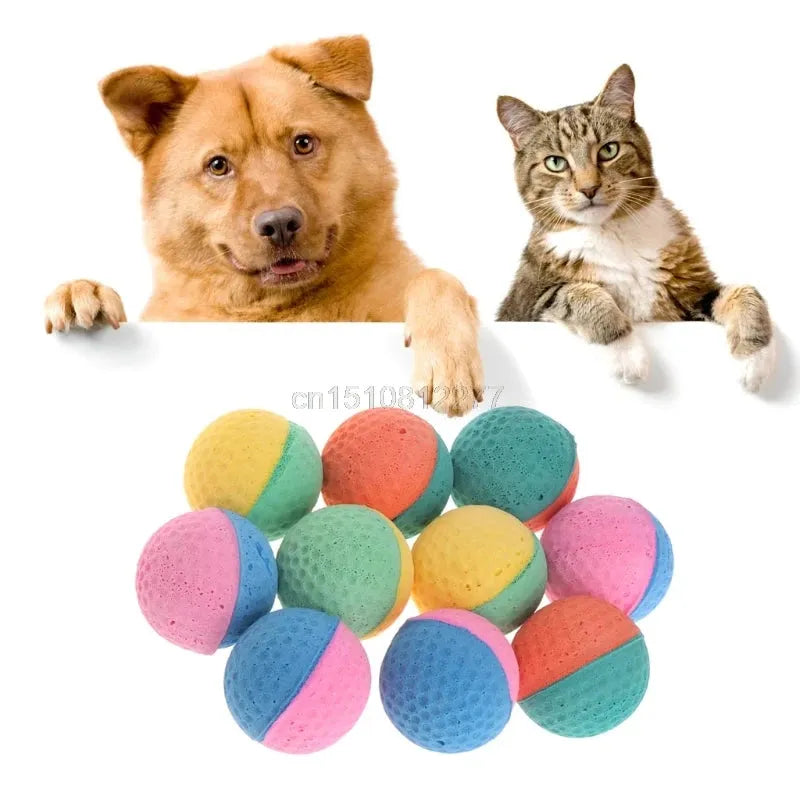 10 Pcs Pet Toy Latex Balls Colorful Chew For Dogs Cats Puppy Kitten Soft Elastic Dropshipping - petguardiansupplies