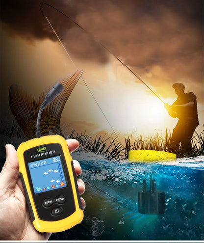 FFC1108-1 Alarm 100M Portable Sonar Fish Finders 45 degrees Sonar Coverage Echo Sounder Alarm Transducer Lake Sea Fishing - petguardiansupplies