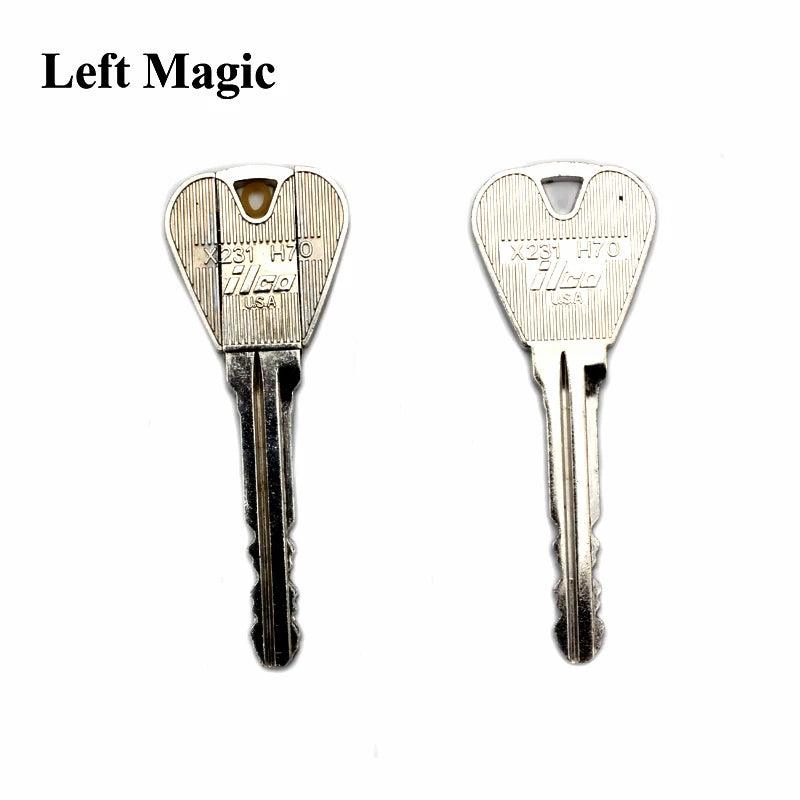 2 Pcs New Magic Trick Toy Folding Key Thru Bottle Or Ring Penetration Magic Trick Props Magic Joke Toy Easy To Play - petguardiansupplies