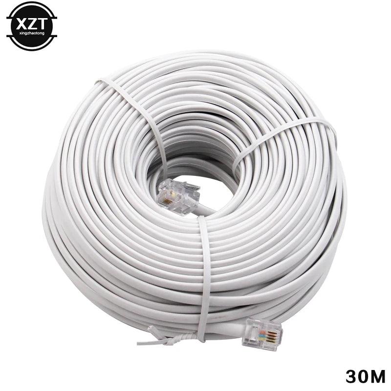 30M/15M/12M/9M/6M/3M RJ11 6P4C Telephone Extension Cable Connector HOT SALE - petguardiansupplies