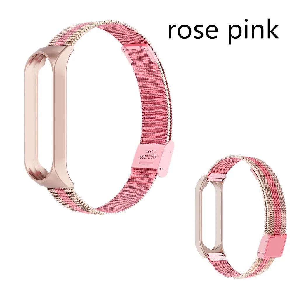 Metal Strap bracelet for Xiaomi mi band 7 6 5 3 4 strap Stainless Steel MiBand 4 Smart Wrist Strap for xiao mi miband 4 3 straps - petguardiansupplies