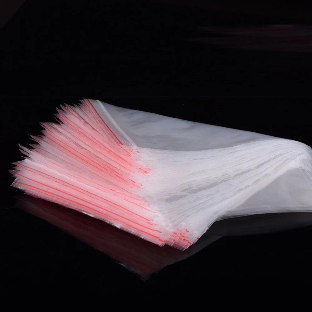 100pcs/pack Small Zip Lock Plastic Bag Reclosable Transparent Bag Shoe Bag Vacuum Bag Poly Clear Bags Thickness 0.05mm - petguardiansupplies