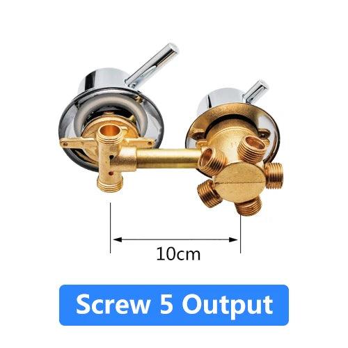 2/3/4/5 Ways Water Outlet Screw Thread Center Distance 10cm 12.5cm Mixing Valve Brass Bathroom Shower Mixer Faucet Tap Cabin - petguardiansupplies