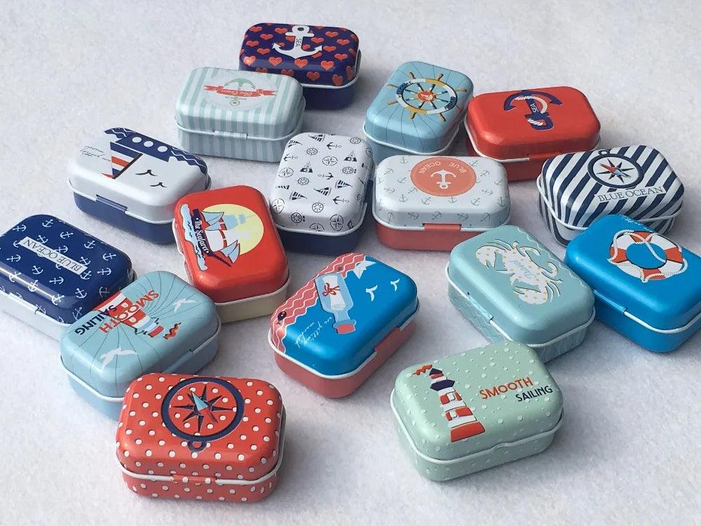 Colorful mini tin box sealed jar packing boxes jewelry, candy box small storage boxes cans coin earrings, headphones gift box - petguardiansupplies