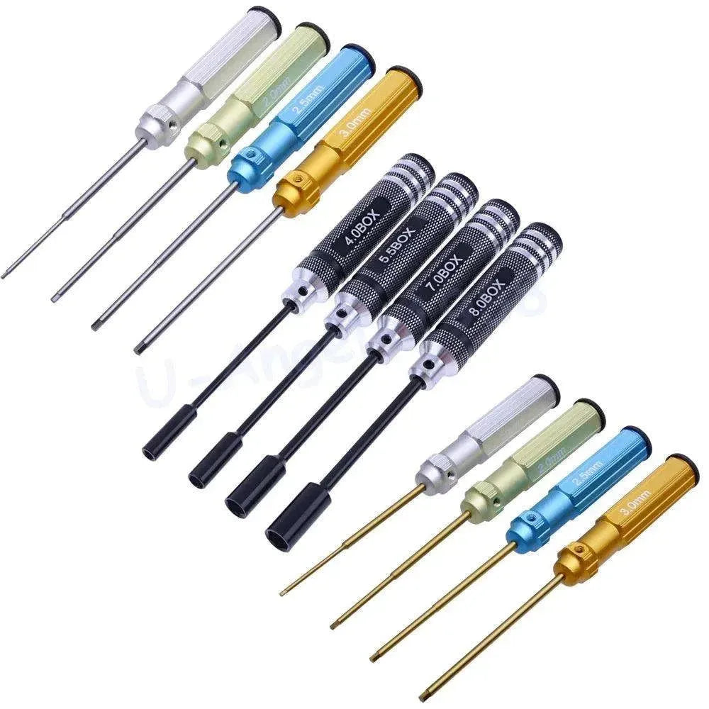 RC Tools 4 pcs hex screw driver set titanium plating hardened 1.5 2.0 2.5 3.0mm screwdriver For RC helicopter Boat Car toys - petguardiansupplies