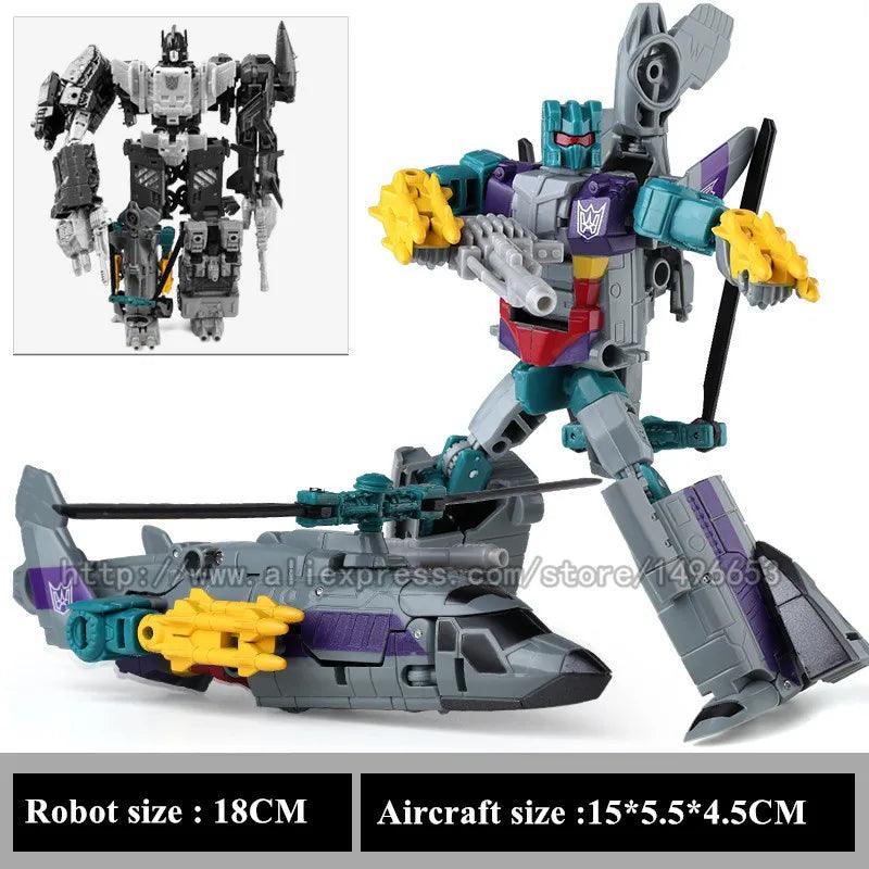 Haizhixing 5 IN 1 Transformation Robot Car Toys Anime Devastator Aircraft Tank Model KO Boys Truck Collection Kid Adult Gift - petguardiansupplies