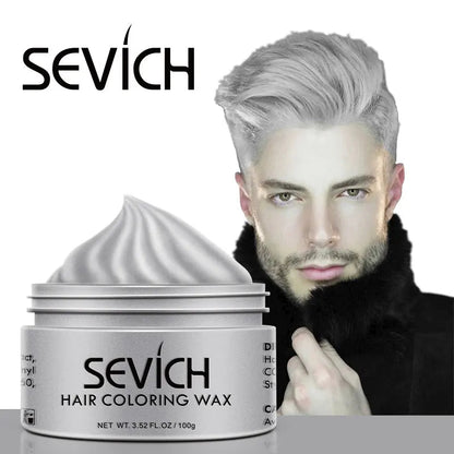 Sevich Temporary Hair Color Wax Men Diy Mud One-time Molding Paste Dye Cream Hair Gel for Hair Coloring Styling Silver Grey 120g - petguardiansupplies