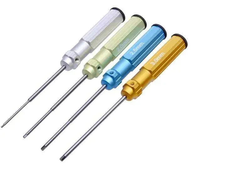 RC Tools 4 pcs hex screw driver set titanium plating hardened 1.5 2.0 2.5 3.0mm screwdriver For RC helicopter Boat Car toys - petguardiansupplies