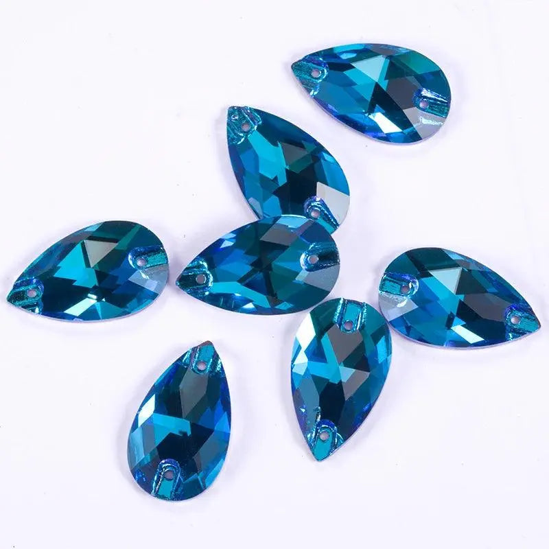 AAAAA Rhinestones For Needlework Quality Sewing Stones Tear Drop Sew On Rhinestones For Dress Decoration,Bags,Garment,Shoes - petguardiansupplies