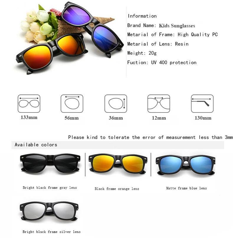 Cool 6-15 Years Kids Sunglasses Sun Glasses for Children Boys Girls Fashion Eyewares Coating Lens UV 400 Protection With Case - petguardiansupplies