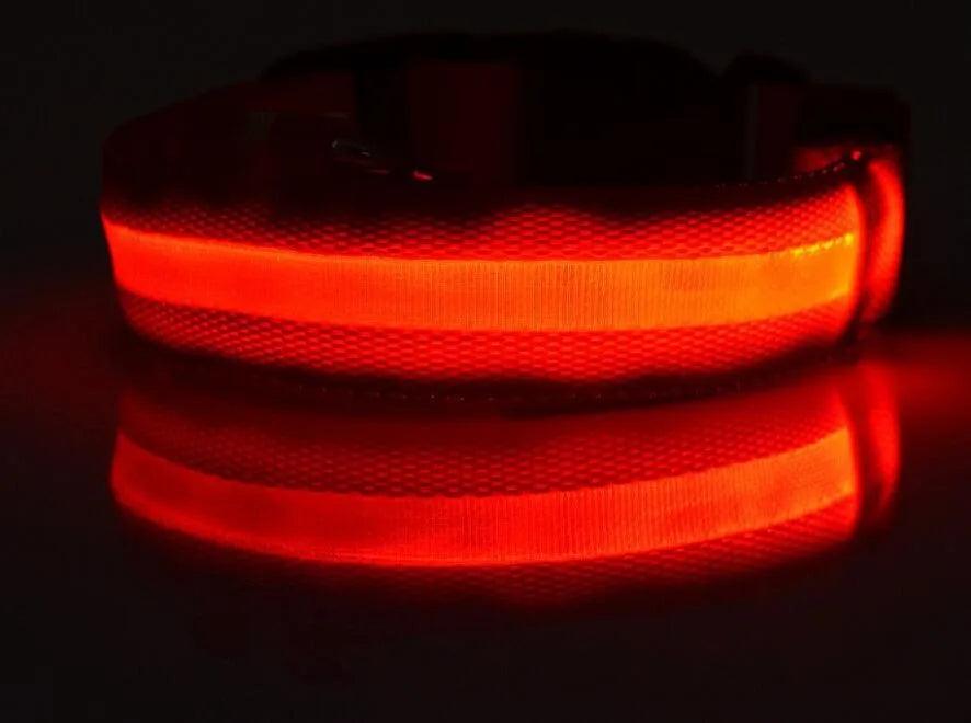 YUDODO Nylon LED Pet Dog Collars for animals Night Safety Flashing Glow Dog Leash Dogs Luminous Fluorescent Collars Pet Supplies - petguardiansupplies