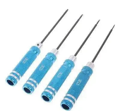 RC Tools 4 pcs hex screw driver set titanium plating hardened 1.5 2.0 2.5 3.0mm screwdriver For RC helicopter Boat Car toys - petguardiansupplies