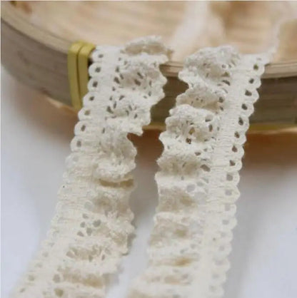 5yards/lot Elastic Beige Lace Trims Cotton White Stretch Lace Ribbon Diy Socks Dress Hometexile Edge Wrap Webbing Tape Ornament - petguardiansupplies