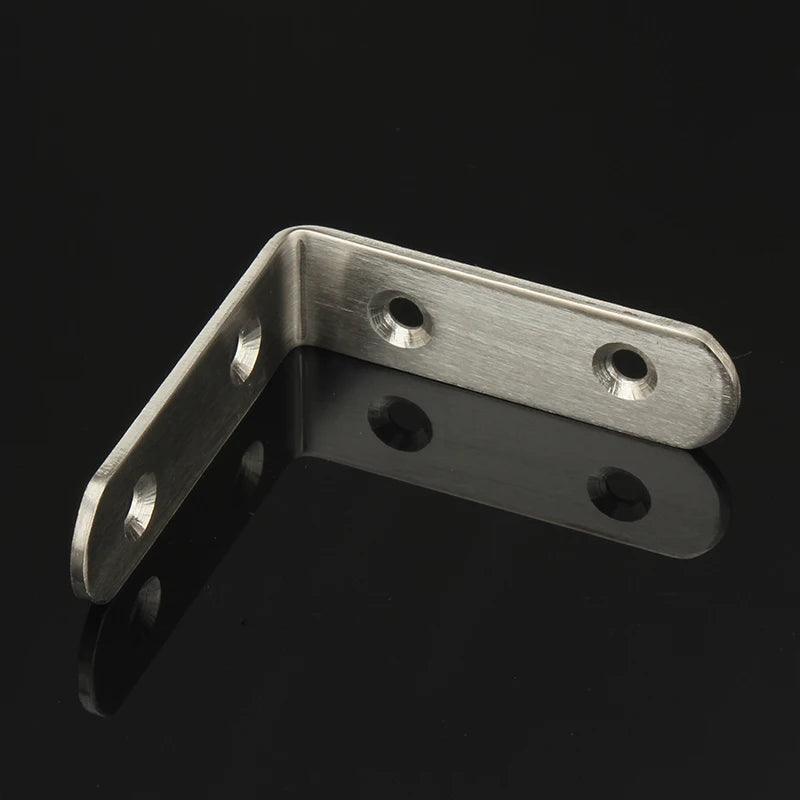 KAK 10PCS Stainless Steel Angle Corner Brackets Fasteners Protector Seven Size Corner Stand Supporting Furniture Hardware - petguardiansupplies