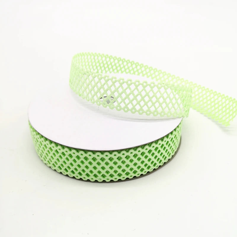 5 yards 7/8"(22mm) Plain Hollow Mesh Grid Lace Ribbon Tape For Bowknot Clips Crafts Wedding Party Decorations - petguardiansupplies